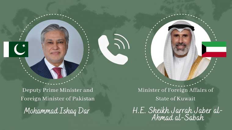 اسحاق ڈار اور کویتی وزیر خارجہ کا رابطہ، علاقائی امن کے لیے سفارتی کوششوں پر زور