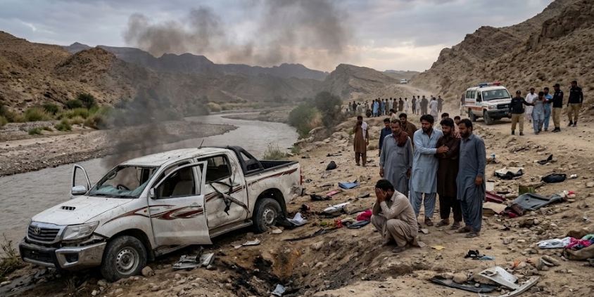 دکی میں گاڑی پر خوفناک آئی ای ڈی دھماکا، علاقے میں شدید خوف و ہراس