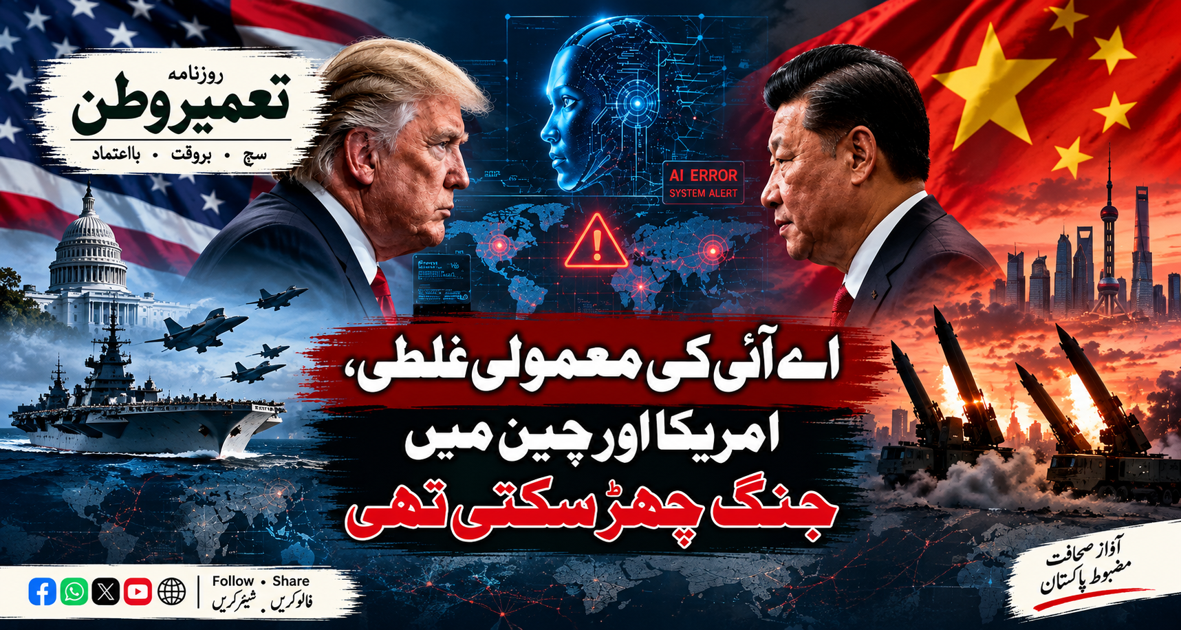 اے آئی کی ایک غلطی، امریکا اور چین جنگ کے دہانے پر پہنچ گئے