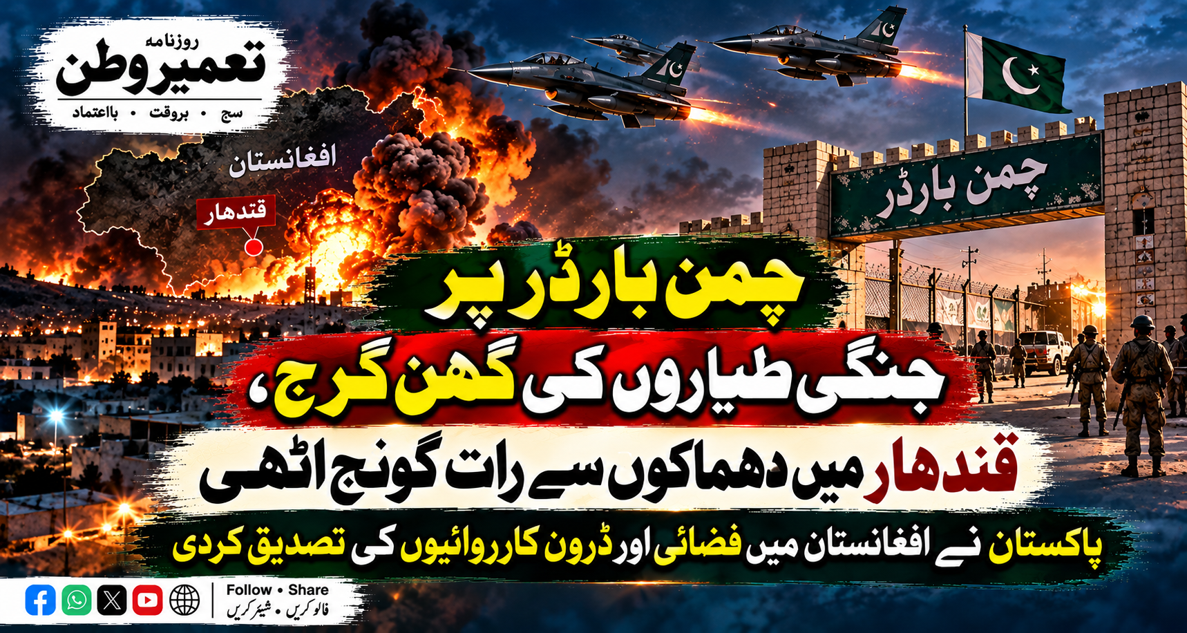 افغانستان میں 10 اہداف پر فضائی حملے، قندھار میں بھی دھماکے