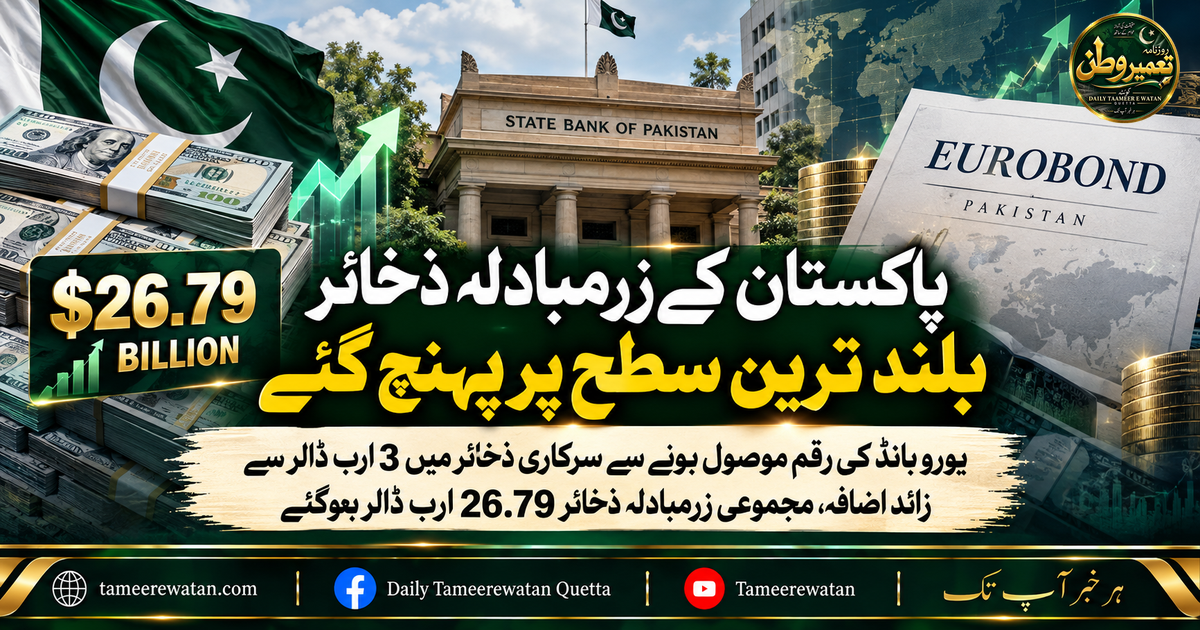 پاکستان کے زرمبادلہ ذخائر بلند ترین سطح پر پہنچ گئے