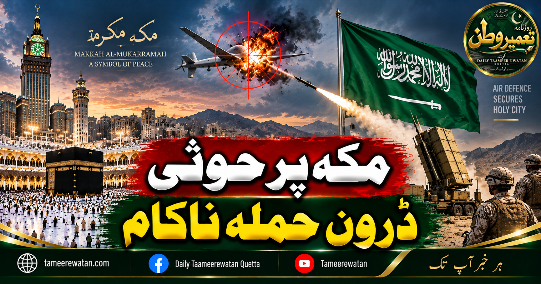  مکہ پر حوثی ڈرون حملہ ناکام