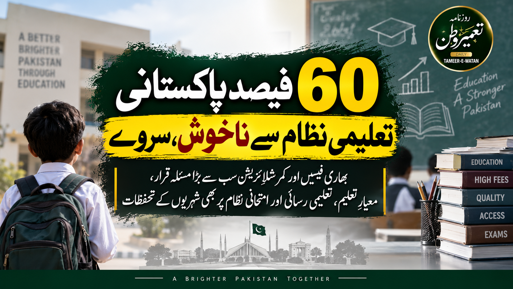 60 فیصد پاکستانی تعلیمی نظام سے ناخوش، سروے
