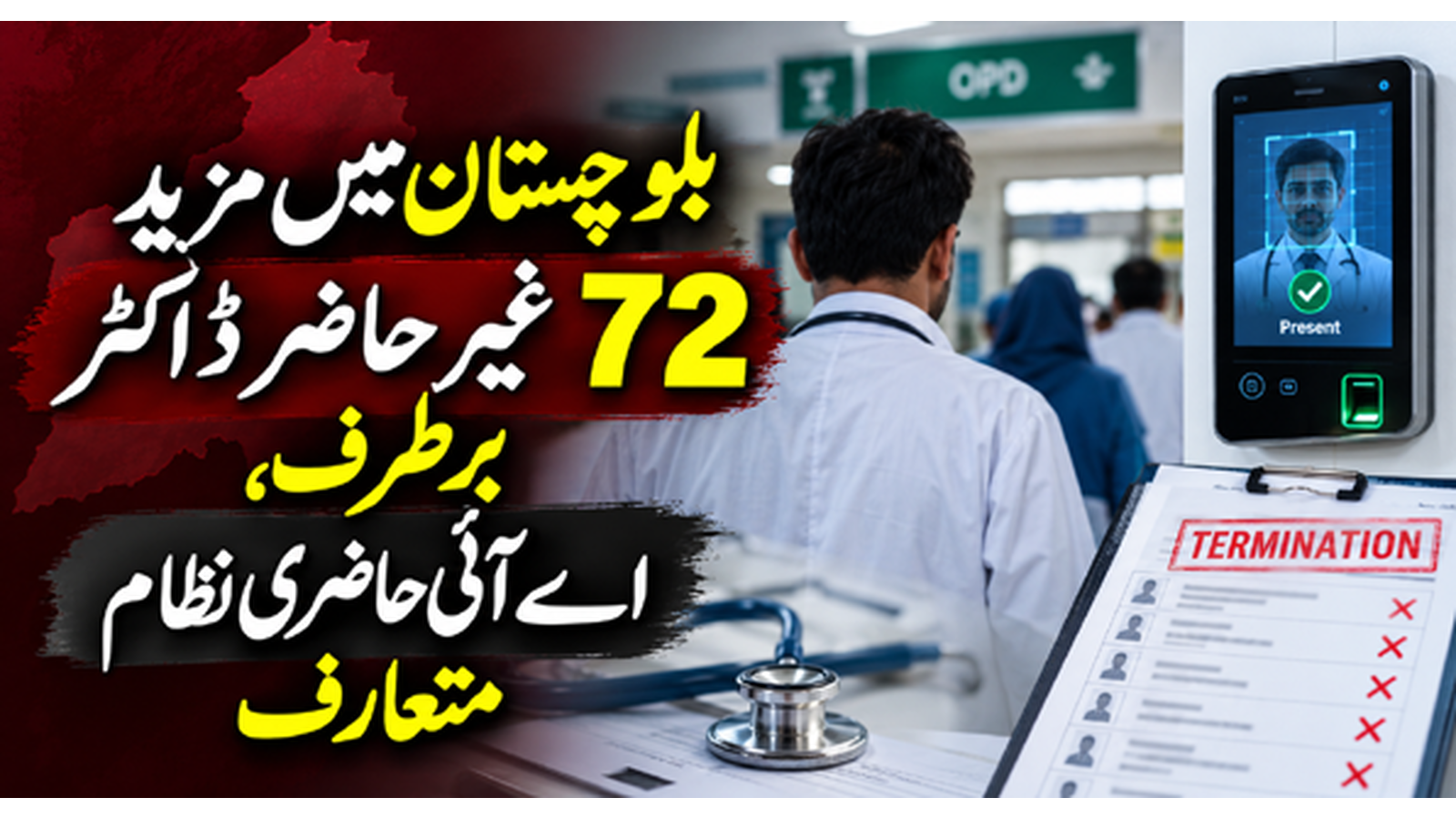 بلوچستان میں مزید 72 غیر حاضر ڈاکٹر برطرف، اے آئی حاضری نظام متعارف