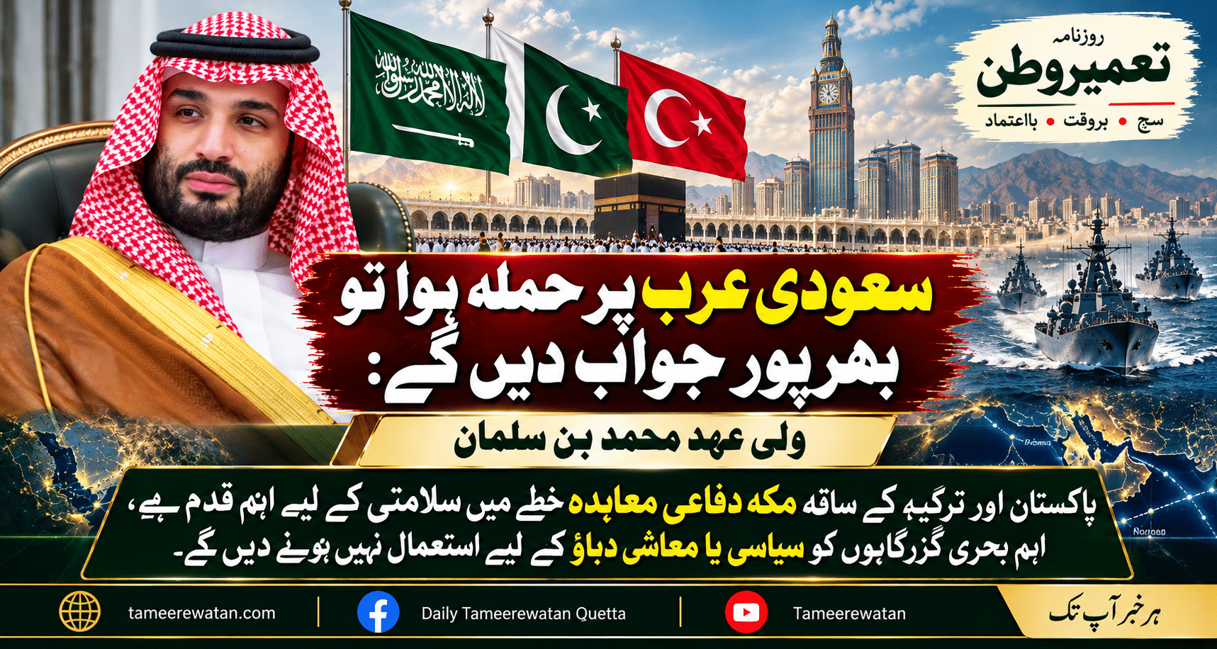 سعودی عرب پر حملہ ہوا تو بھرپور جواب دیں گے: ولی عہد محمد بن سلمان
